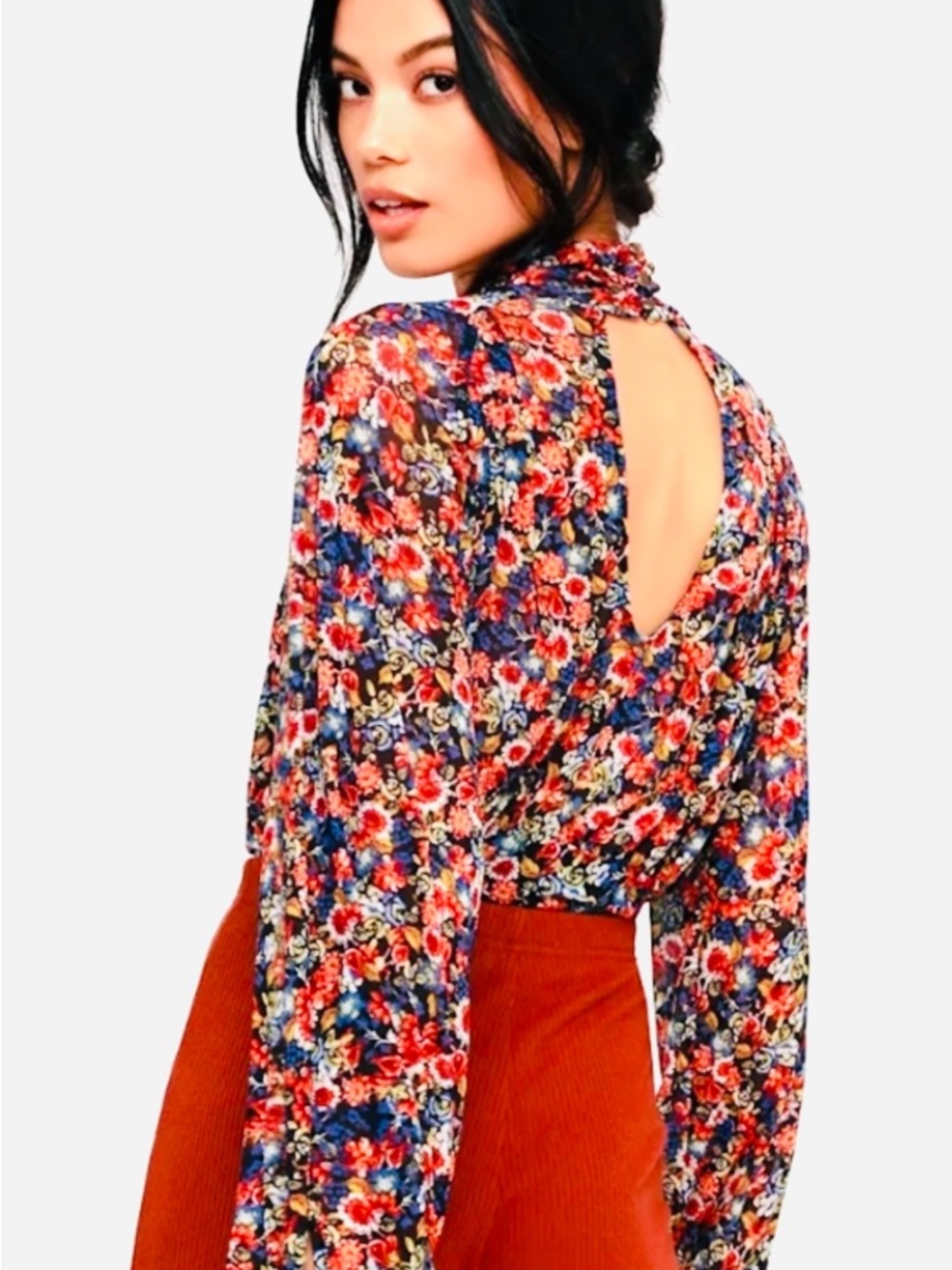 Free People Floral Long Sleeve top